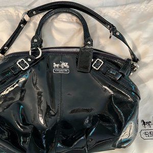 Coach Large Navy Patent Sophia